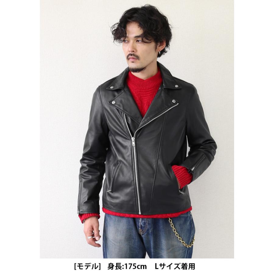 ダブルライダース レザージャケット メンズ ブラック 本革 ラムレザー 革ジャン L1080 |  | 14