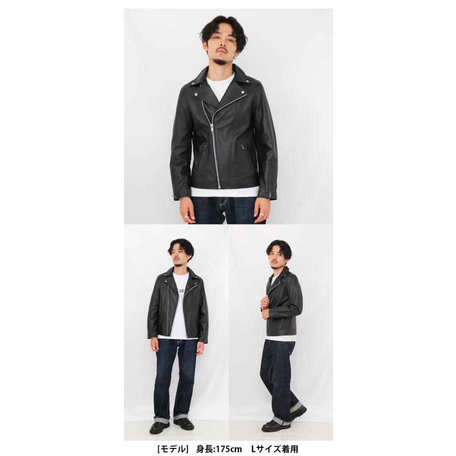 ダブルライダース レザージャケット メンズ ブラック 本革 ラムレザー 革ジャン L1080 |  | 19