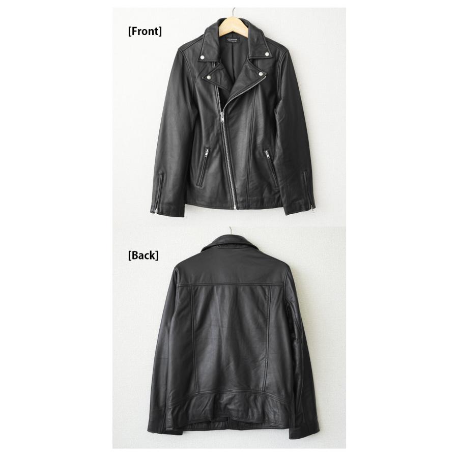 ダブルライダース レザージャケット メンズ ブラック 本革 ラムレザー