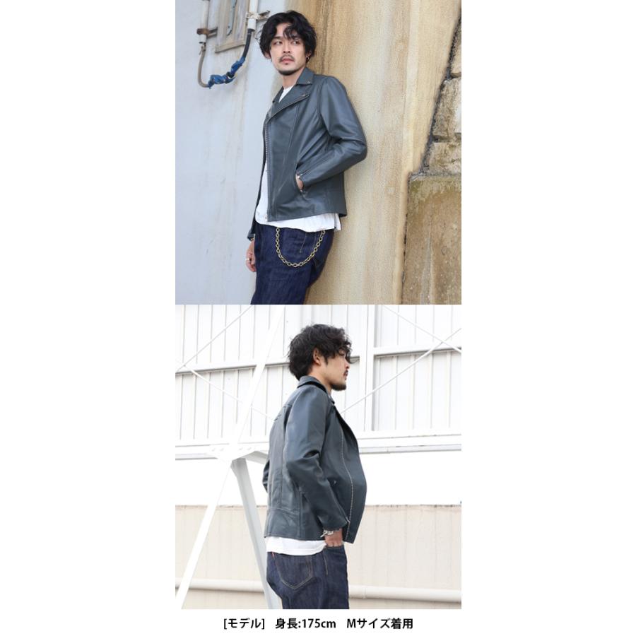 ダブルライダース レザージャケット メンズ ブラック 本革 ラムレザー 革ジャン L1080 |  | 08