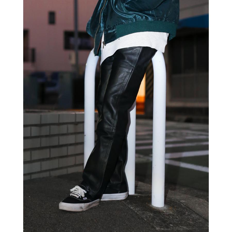 レザーパンツ ボトムス ストレート メンズ 革パンツ 本革 牛革 カウレザー L1112 |  | 04