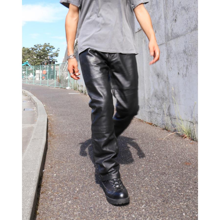 レザーパンツ ボトムス ストレート メンズ 革パンツ 本革 牛革 カウレザー L1112 |  | 05