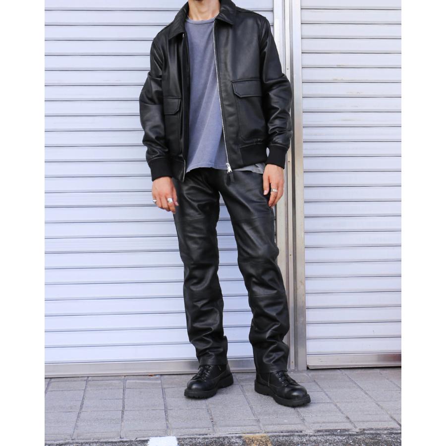 レザーパンツ ボトムス ストレート メンズ 革パンツ 本革 牛革 カウレザー L1112 |  | 07