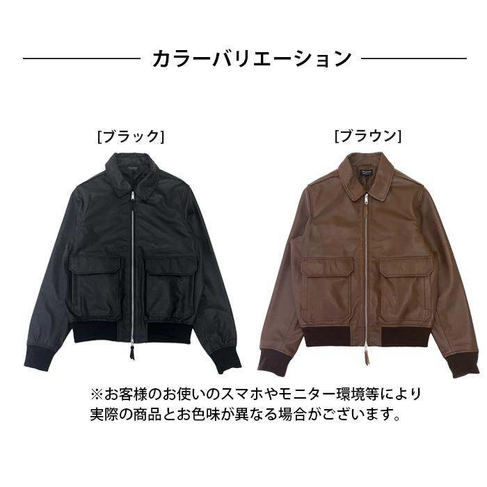本革 レザー メンズ ブラック ブラウン A2フライトジャケット