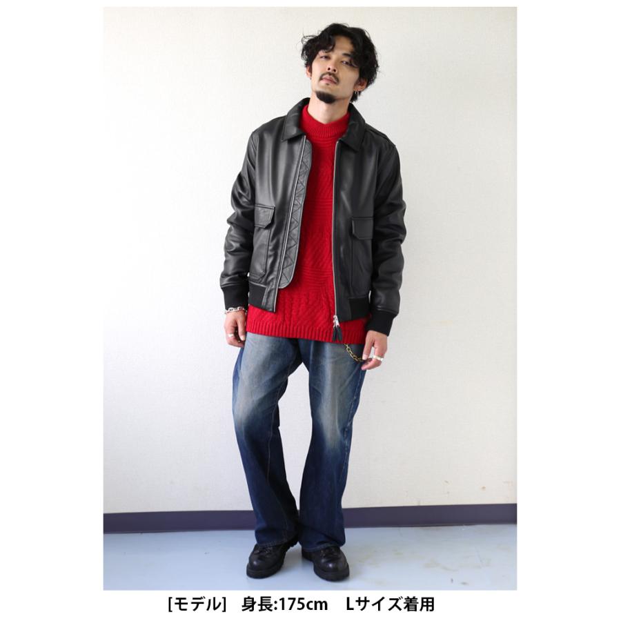 【本革】リアルレザージャケット A2型 羊革 柔らかめ 短丈 黒 裏地中綿入りL 本革】リアルレザージャケット A2型 羊革 柔らかめ 短丈 黒 裏地中綿