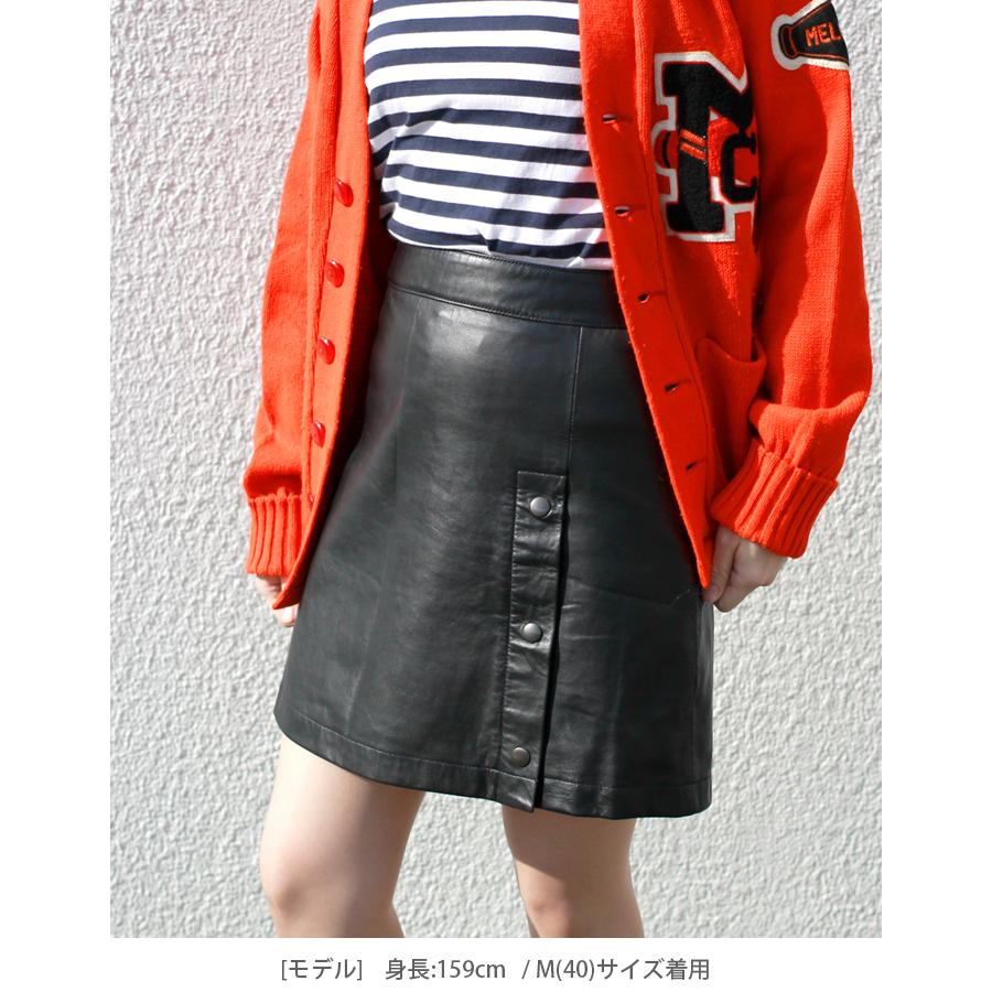 レザースカート スカート ボトムス ミニスカート Aライン レディース 本革 羊革 ラムレザー L1204 |  | 02