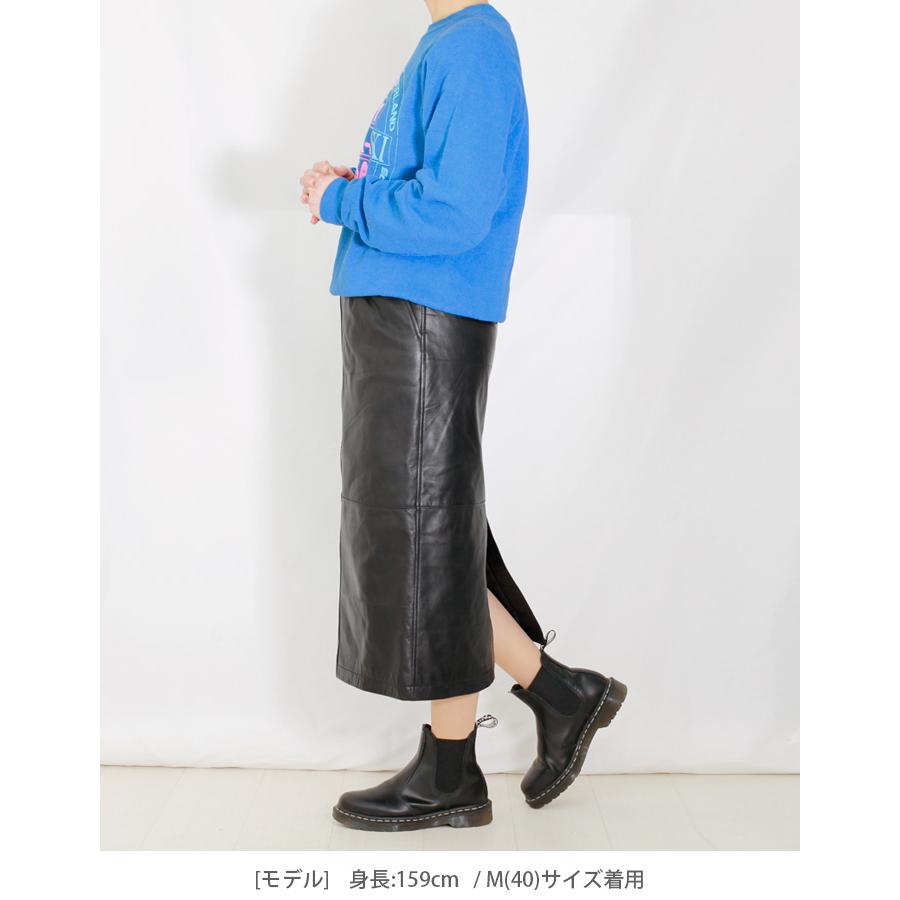 レザースカート タイトスカート 本革 レディース 秋冬 ラムレザー ブラック L1205 |  | 02