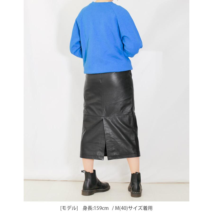 レザースカート タイトスカート 本革 レディース 秋冬 ラムレザー ブラック L1205 |  | 03