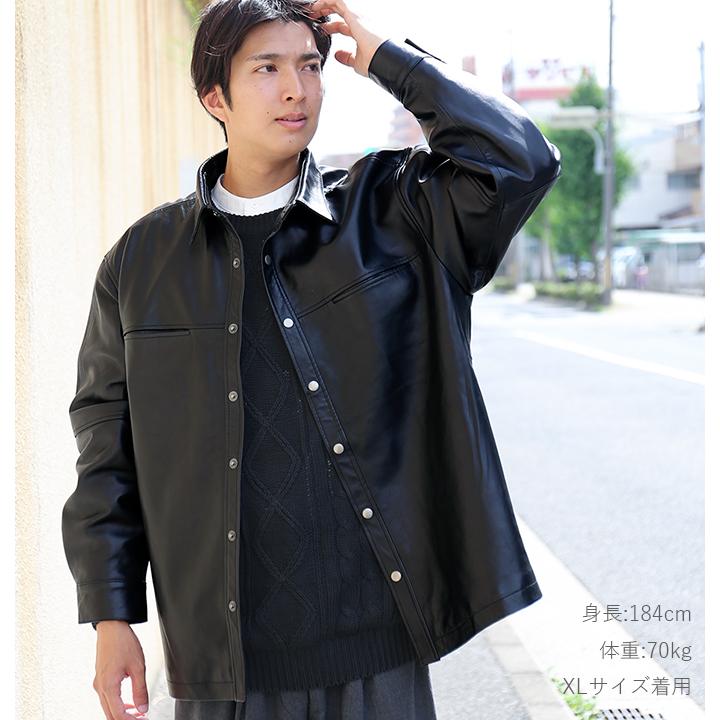 本革 ラムレザー レザーシャツ 長袖 メンズ レディース ユニセックス ブラック L1206 |  | 07