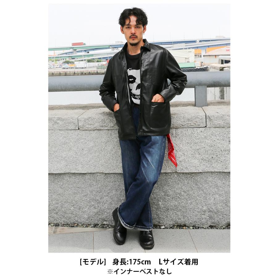 レザージャケット カバーオールジャケット インナーベスト付き 2way 革ジャン ベスト M-XL ブラック  L1208 |  | 13