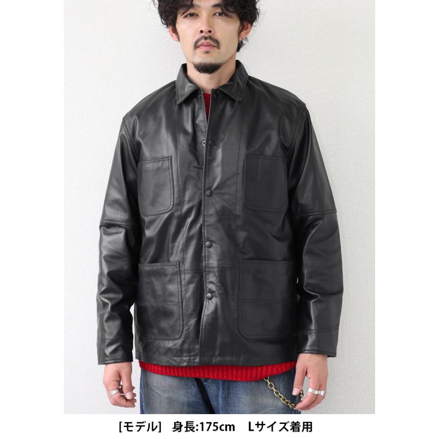 レザージャケット カバーオールジャケット インナーベスト付き 2way 革ジャン ベスト M-XL ブラック  L1208 |  | 02