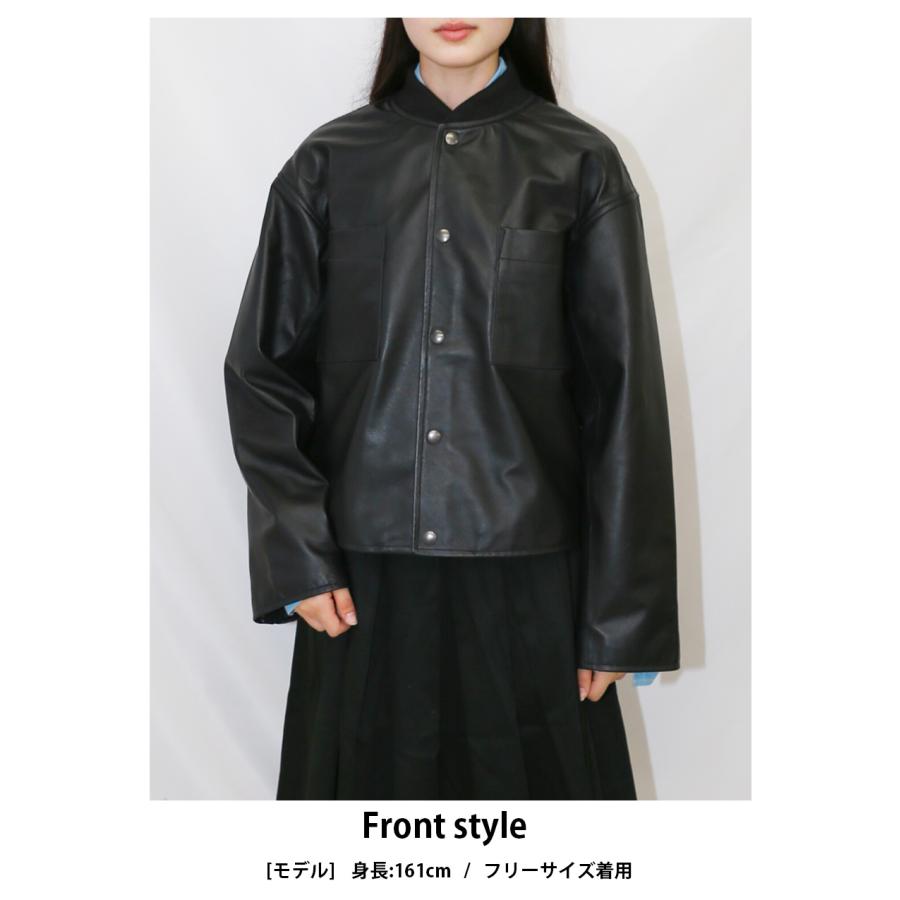 レザージャケット ブルゾン ショート丈 革ジャンアウター レディース 本革 黒 ブラック L1241 |  | 11