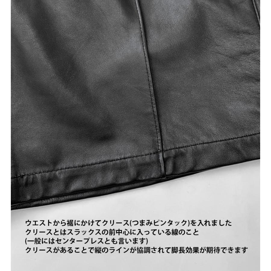 レザーパンツ 革パンツ ボトムス ハーフパンツ ハーフ丈 レディース 本革 ラムレザー レザー ブラック L1251 |  | 15