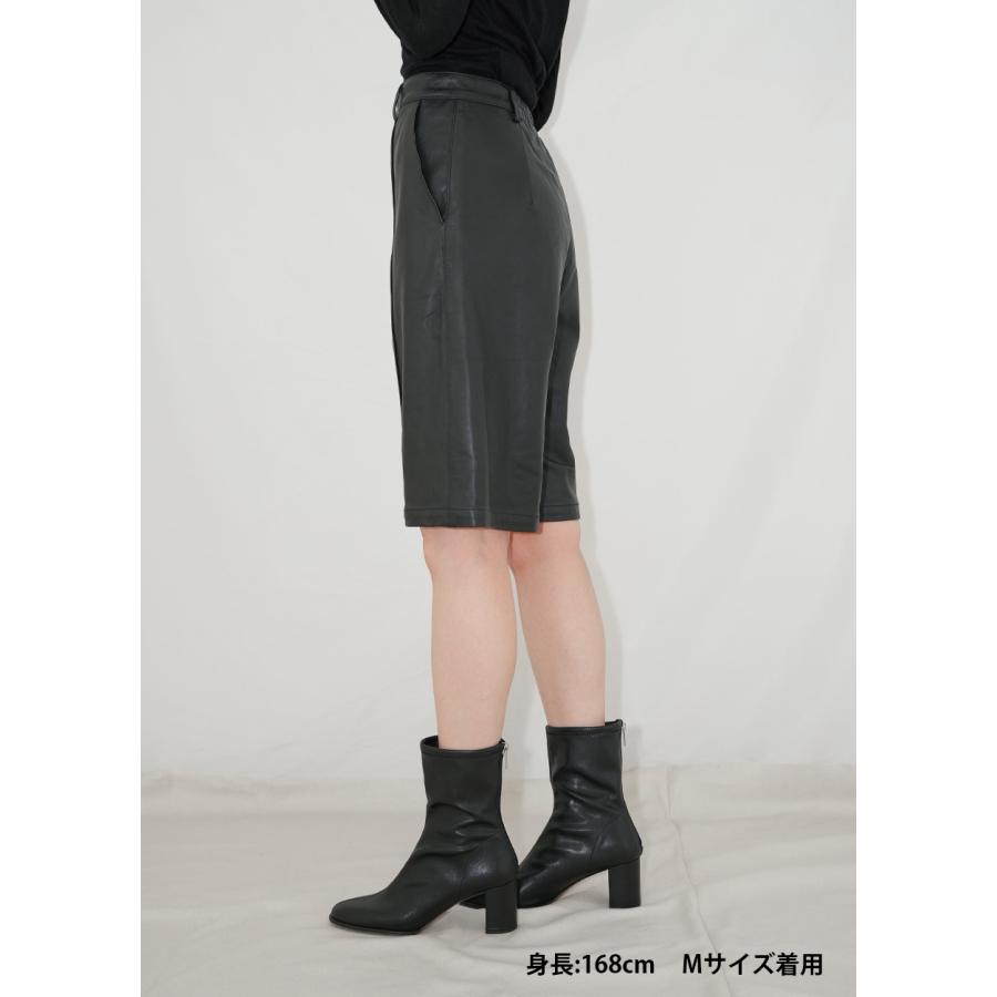 レザーパンツ 革パンツ ボトムス ハーフパンツ ハーフ丈 レディース 本革 ラムレザー レザー ブラック L1251 |  | 18