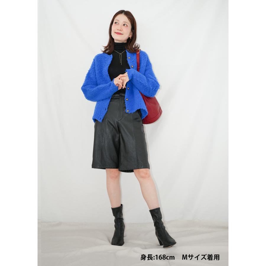 レザーパンツ 革パンツ ボトムス ハーフパンツ ハーフ丈 レディース 本革 ラムレザー レザー ブラック L1251 |  | 01