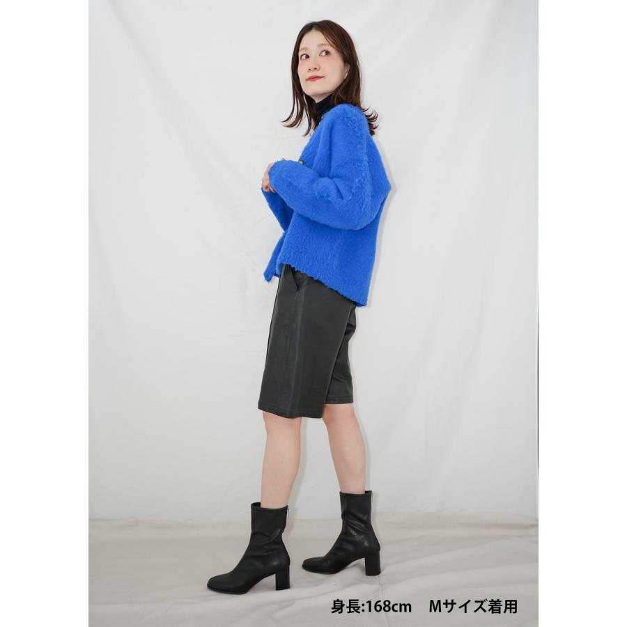 レザーパンツ 革パンツ ボトムス ハーフパンツ ハーフ丈 レディース 本革 ラムレザー レザー ブラック L1251 |  | 03