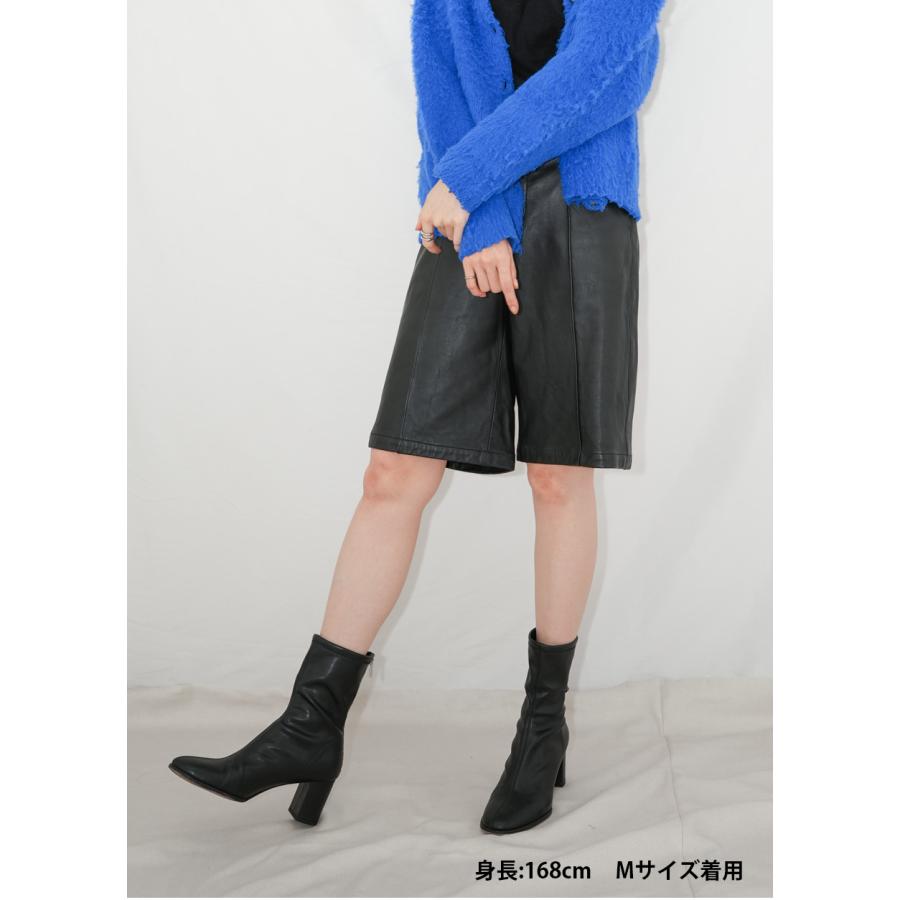 レザーパンツ 革パンツ ボトムス ハーフパンツ ハーフ丈 レディース 本革 ラムレザー レザー ブラック L1251 |  | 06