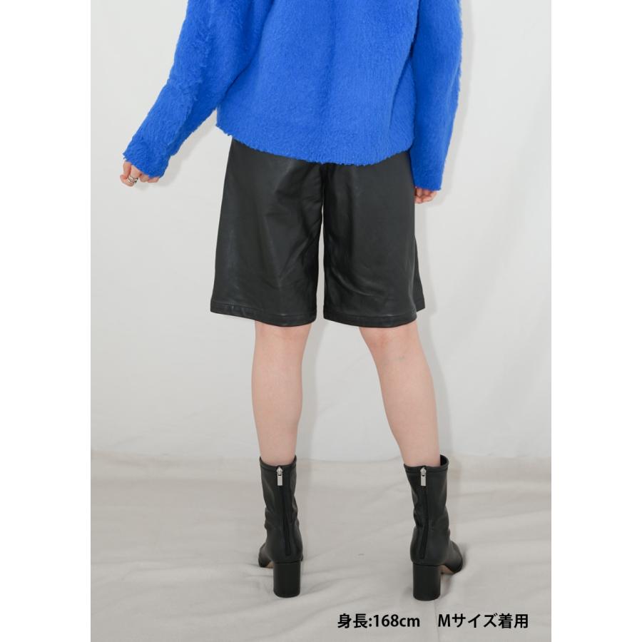 レザーパンツ 革パンツ ボトムス ハーフパンツ ハーフ丈 レディース 本革 ラムレザー レザー ブラック L1251 |  | 07