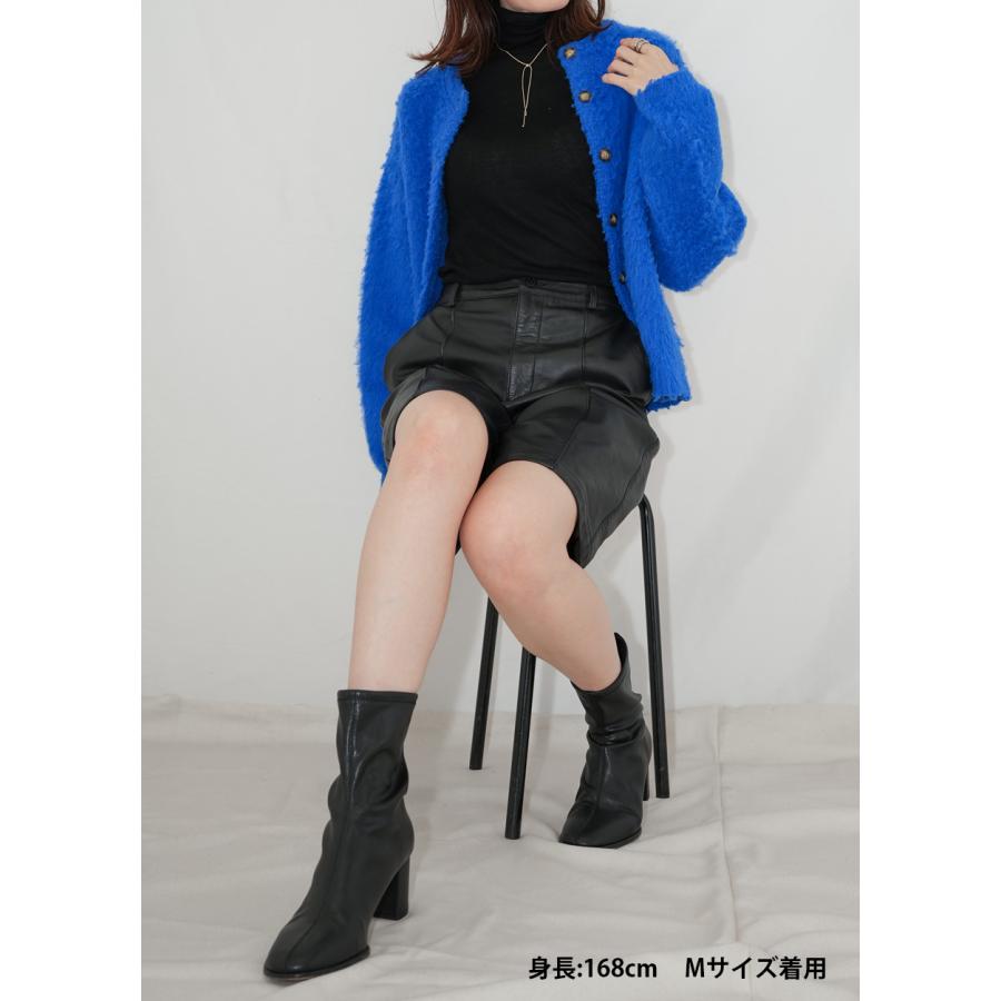 レザーパンツ 革パンツ ボトムス ハーフパンツ ハーフ丈 レディース 本革 ラムレザー レザー ブラック L1251 |  | 08