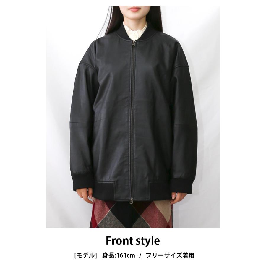 レザージャケット ブルゾン オーバーサイズ MA-1 革ジャン アウター