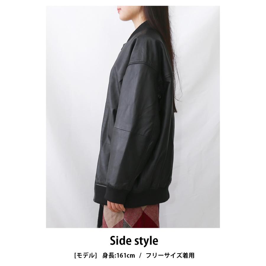 レザージャケット ブルゾン オーバーサイズ MA-1 革ジャン アウター