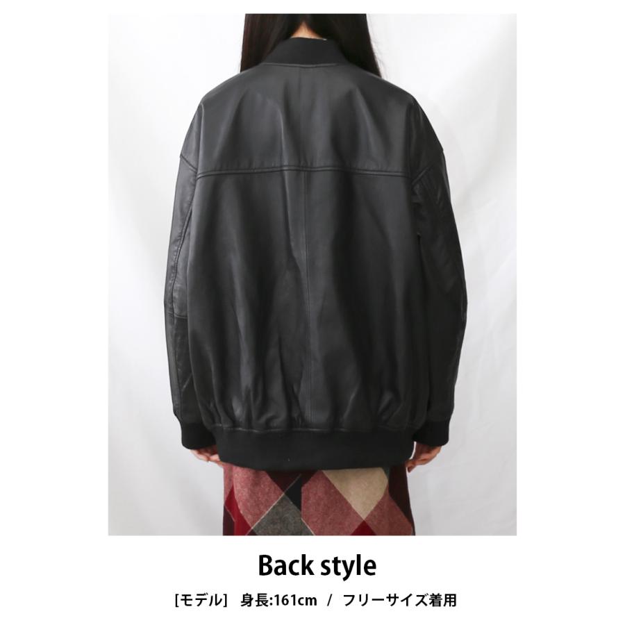レザージャケット ブルゾン オーバーサイズ MA-1 革ジャン アウター