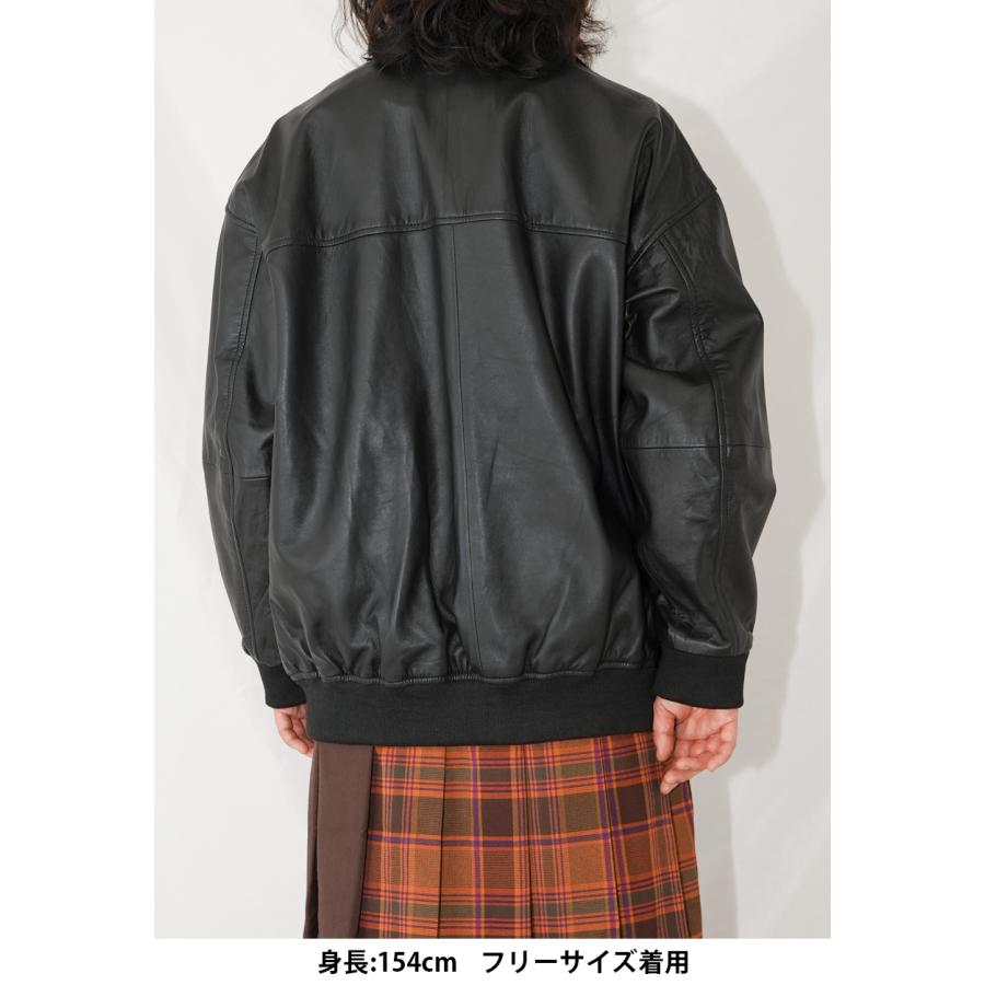 レザー MA-1 SOPH ラムレザー Lサイズ Mo-Laws ラム革 トラッカー