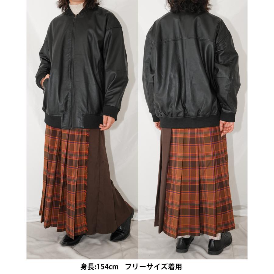 レザージャケット ブルゾン オーバーサイズ MA-1 革ジャン アウター