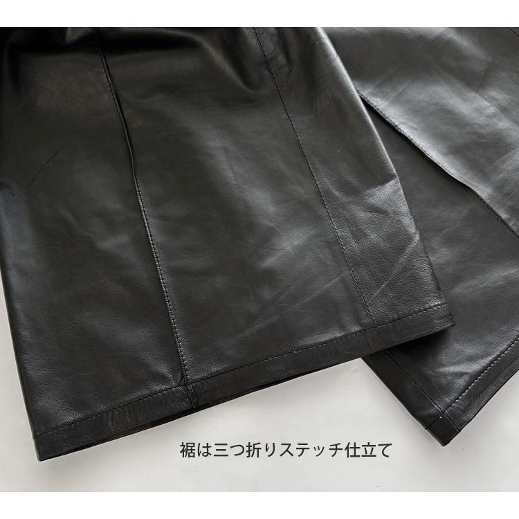 レザーパンツ 革パンツ ボトムス ワイドパンツ レディース 本革 ラムレザー フリーサイズ L1263 |  | 18