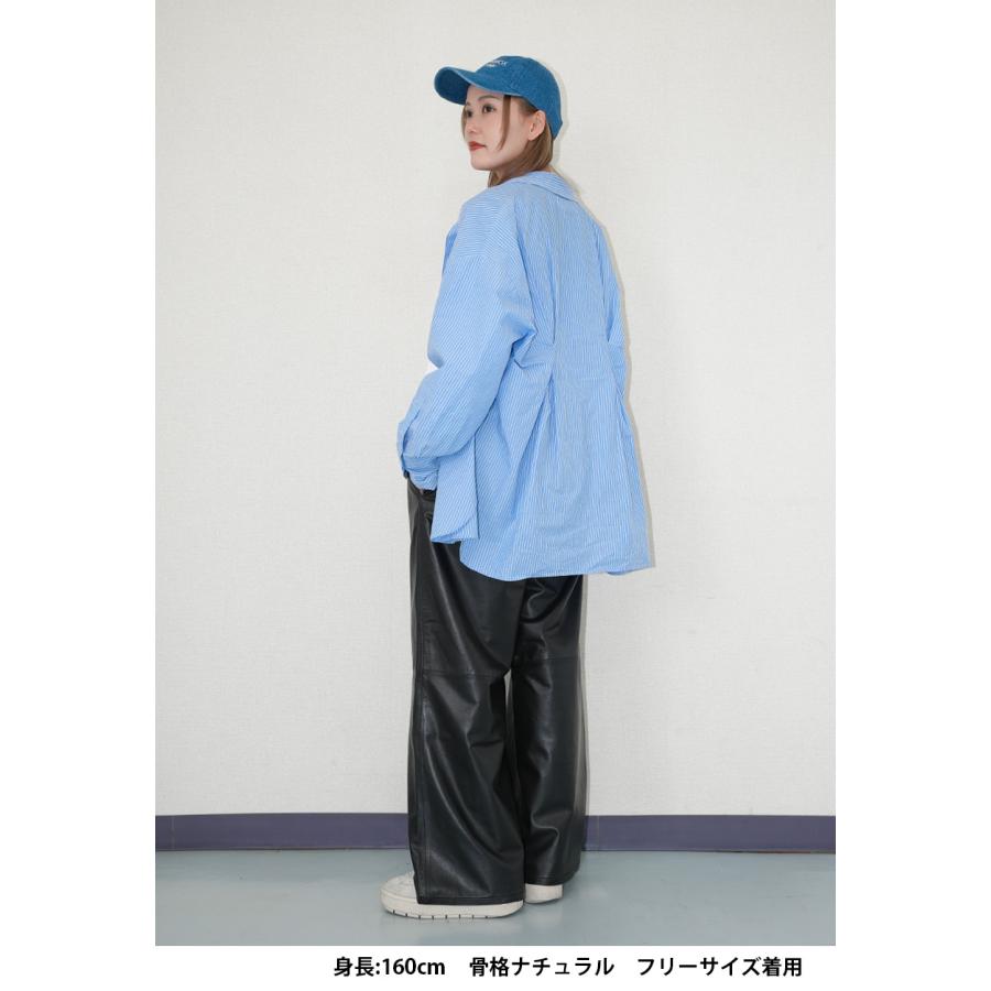 レザーパンツ 革パンツ ボトムス ワイドパンツ レディース 本革 ラムレザー フリーサイズ L1263 |  | 03