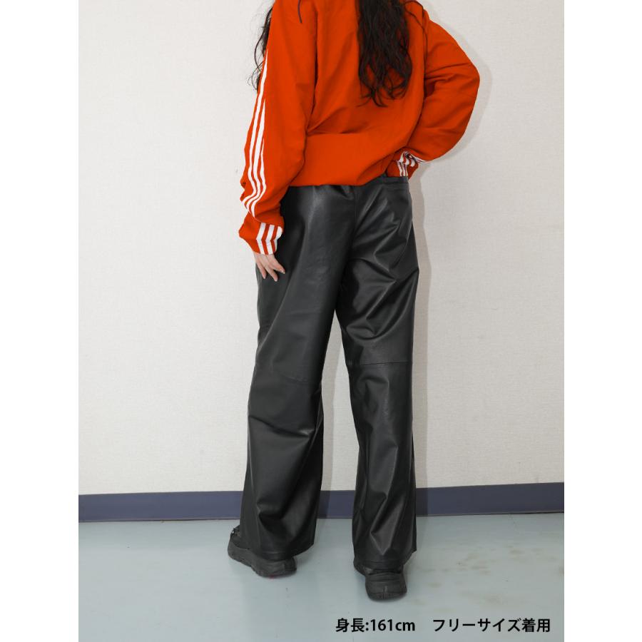 レザーパンツ 革パンツ ボトムス ワイドパンツ レディース 本革 ラムレザー フリーサイズ L1263 |  | 09