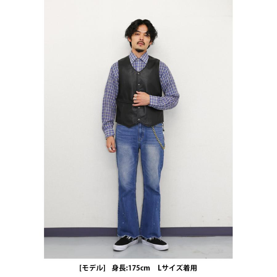 レザーベスト ベスト ジレ ドレスベスト メンズ 本革 ラムレザー ブラック M-XLサイズ L1264 |  | 17