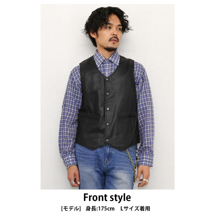 新品 未使用 CRISTIAN MODE ブラック　レザーベスト Lサイズ　羊革 本革】クリスチャンモード レザー ベスト 羊革 ラムレザー