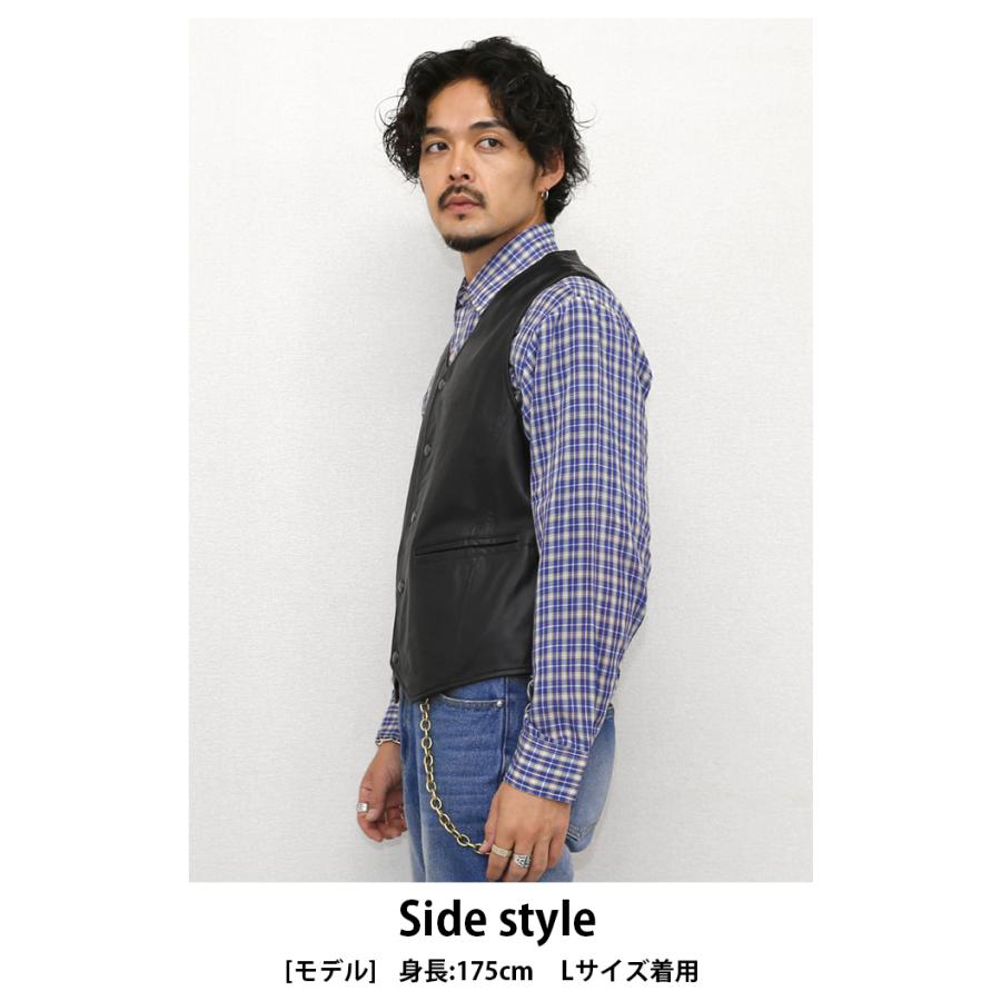 レザーベスト ベスト ジレ ドレスベスト メンズ 本革 ラムレザー ブラック M-XLサイズ L1264 |  | 09