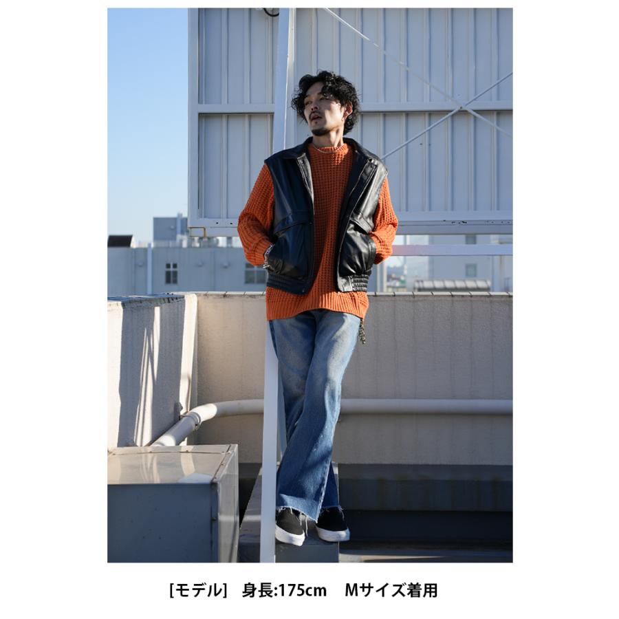 スタンドカラーベスト レザーベスト ジレ メンズ 本革 ラムレザーブラック M-XLサイズ L1265 |  | 02