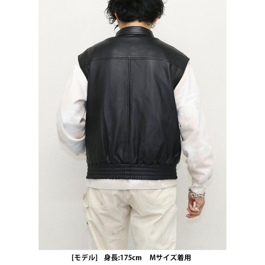 スタンドカラーベスト レザーベスト ジレ メンズ 本革 ラムレザーブラック M-XLサイズ L1265 |  | 09