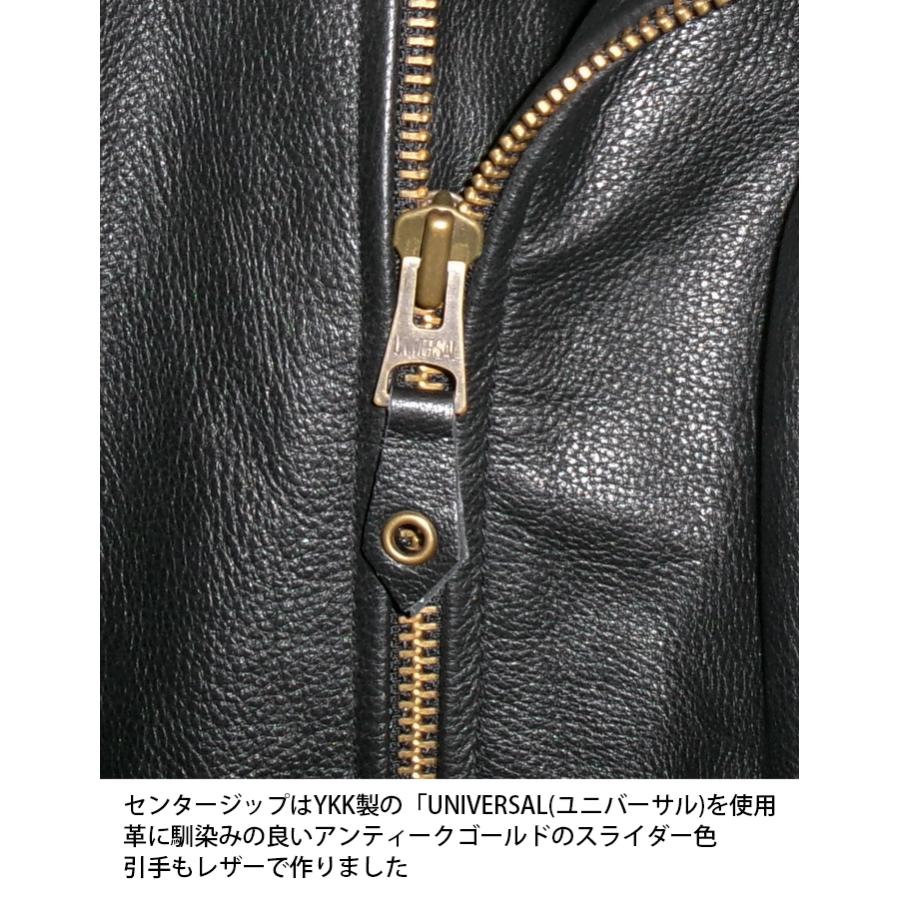 レザージャケット ライダースジャケット ダブル アウター 革ジャン 本革 牛革 カウレザー メンズ ユニセックス ブラック L1290 |  | 05