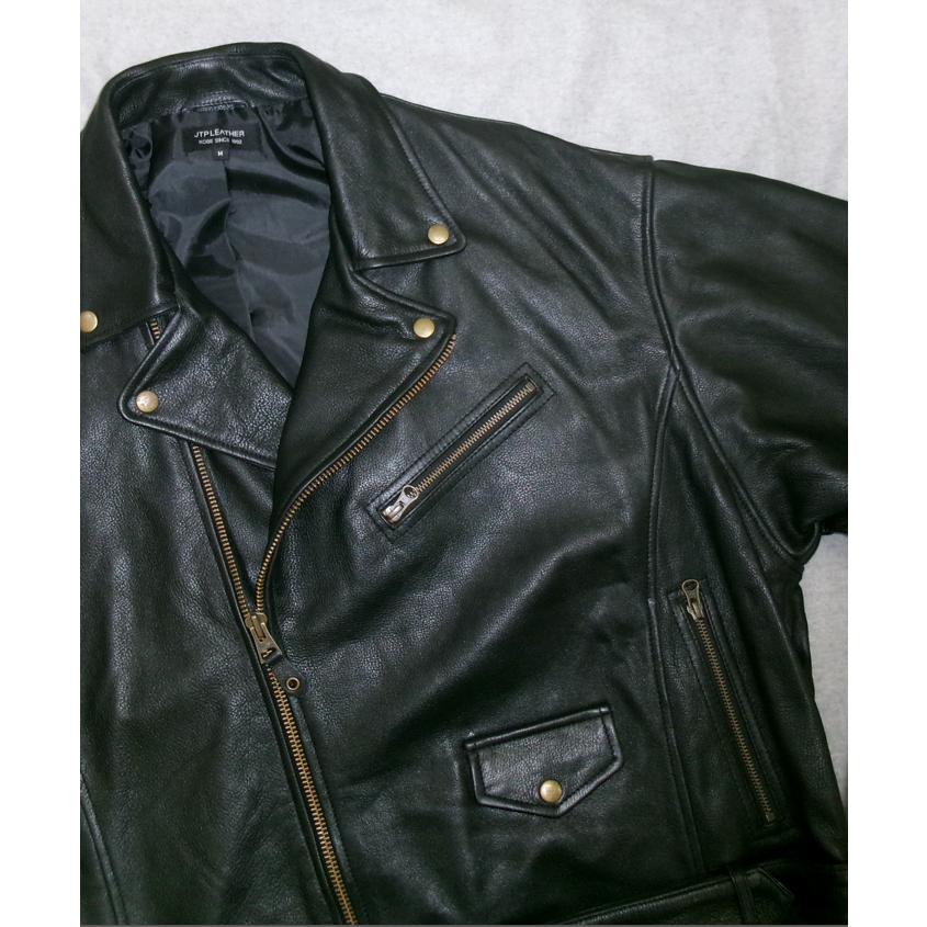 レザージャケット ライダースジャケット ダブル アウター 革ジャン 本革 牛革 カウレザー メンズ ユニセックス ブラック L1290 |  | 09