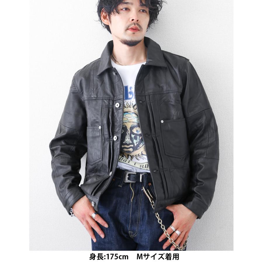 レザージャケット トラッカージャケット ブルゾン メンズ 本革