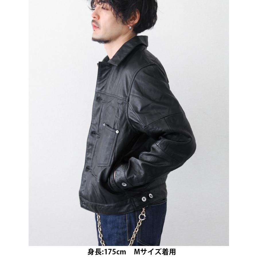 レザージャケット トラッカージャケット ブルゾン メンズ 本革