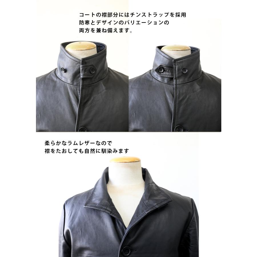 レザーコート ビジネスコート レザージャケット 革ジャン メンズ 本革 ラムレザー ビジネス ブラック L904 |  | 11