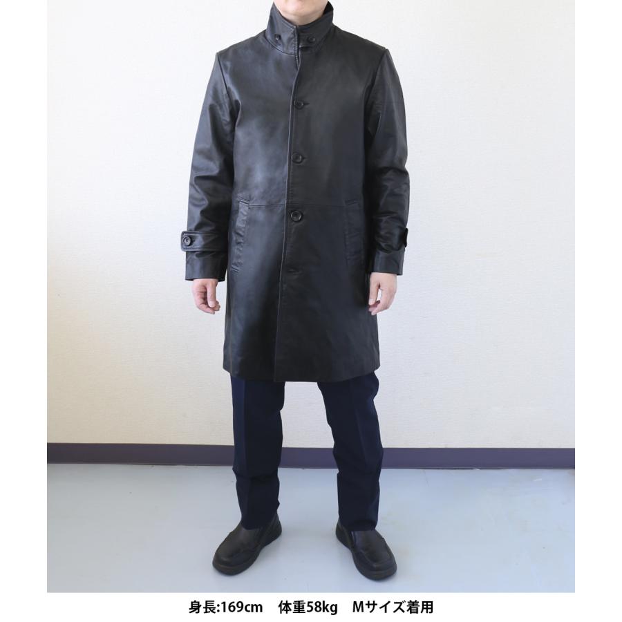 レザーコート ビジネスコート レザージャケット 革ジャン メンズ 本革 ラムレザー ビジネス ブラック L904 |  | 03