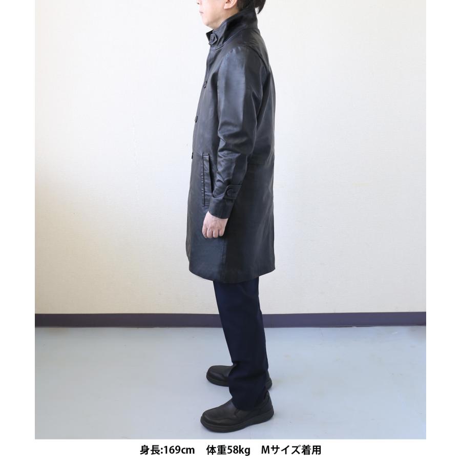 レザーコート ビジネスコート レザージャケット 革ジャン メンズ 本革 ラムレザー ビジネス ブラック L904 |  | 04