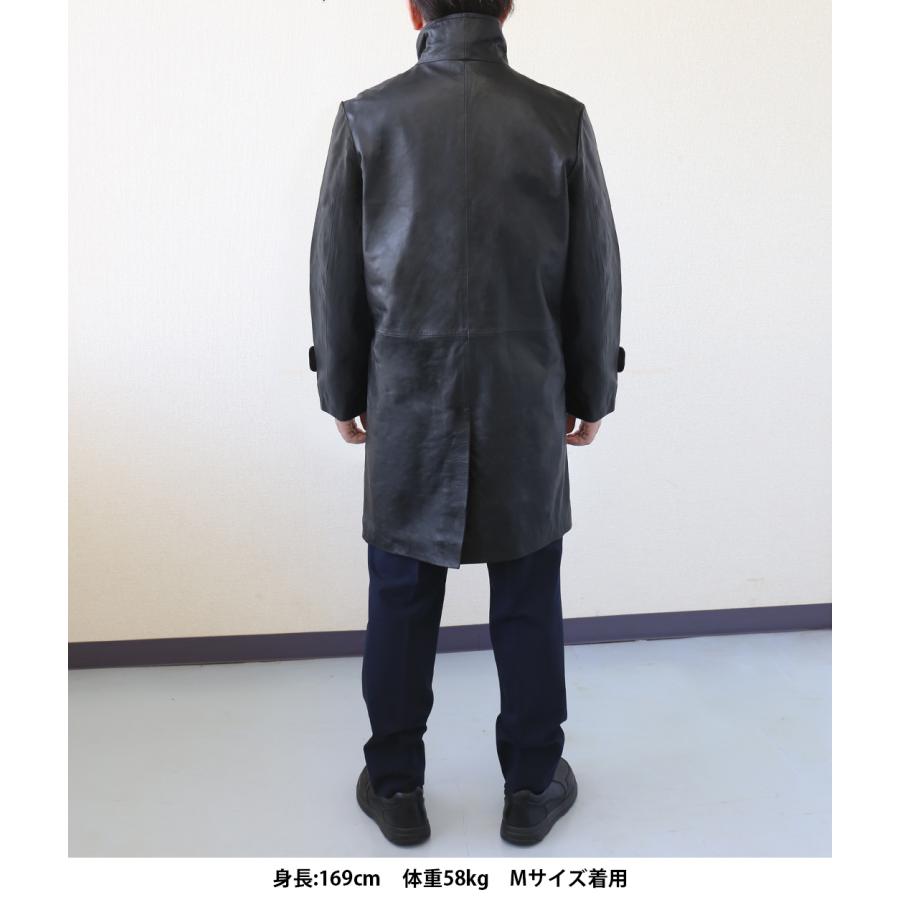 レザーコート ビジネスコート レザージャケット 革ジャン メンズ 本革 ラムレザー ビジネス ブラック L904 |  | 05