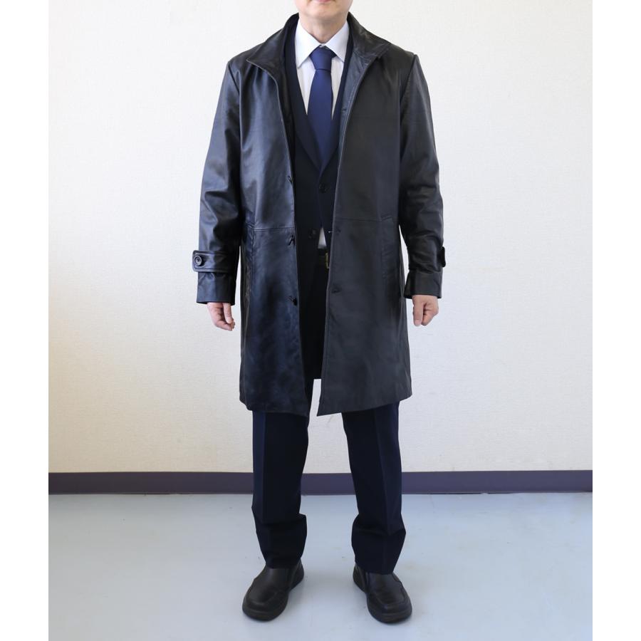 レザーコート ビジネスコート レザージャケット 革ジャン メンズ 本革 ラムレザー ビジネス ブラック L904 |  | 06