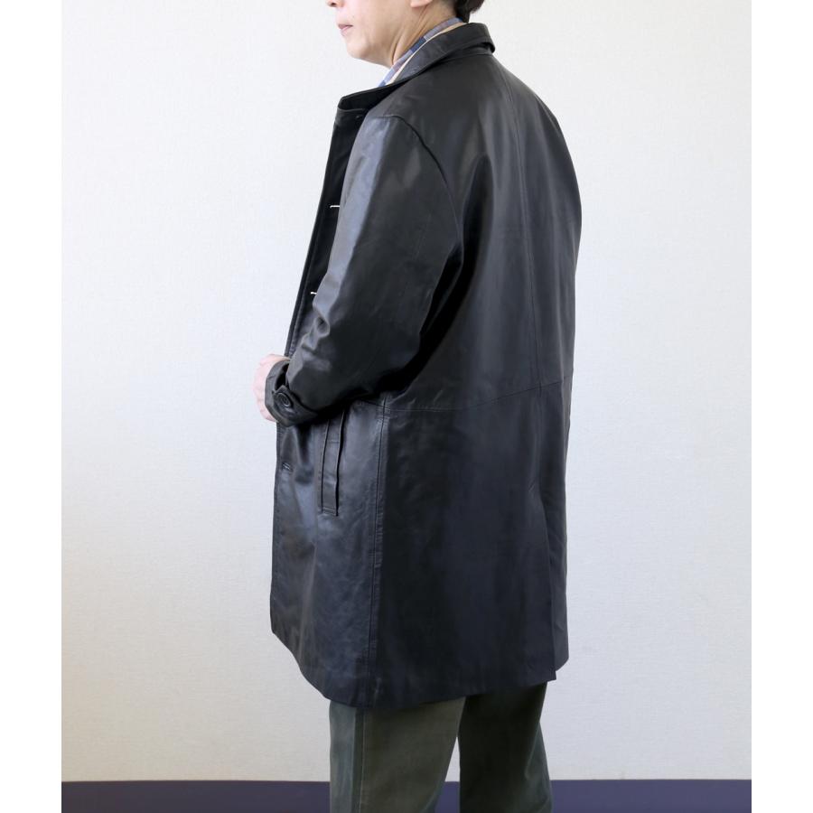 レザーコート ビジネスコート レザージャケット 革ジャン メンズ 本革 ラムレザー ビジネス ブラック L904 |  | 09