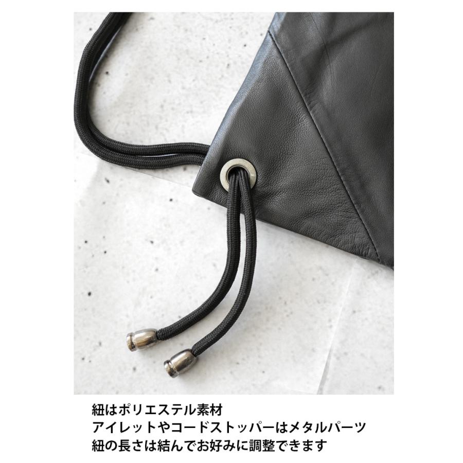 本革 ナップサック レザーバッグ 羊革 パッチワーク ブラック 黒 本革 ナップサック レザーバッグ 羊革 パッチワーク ブラック 黒