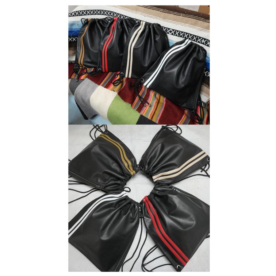 本革 ナップサック レザーバッグ ライン ラムレザー ブラック 黒 LB593 |  | 03