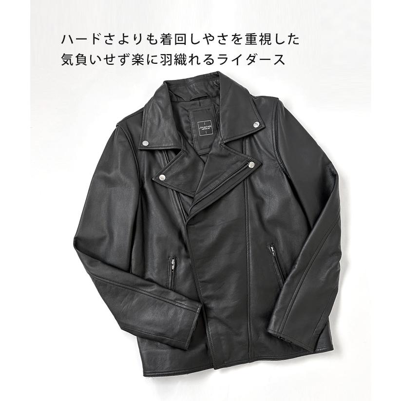 レザージャケット ダブルライダース ライダース メンズ ブラック 革 