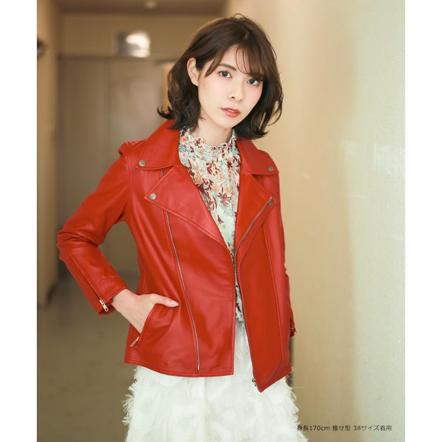 有名なブランド 送料無料 ラムレザージャケット 赤m レザージャケット Hlt No